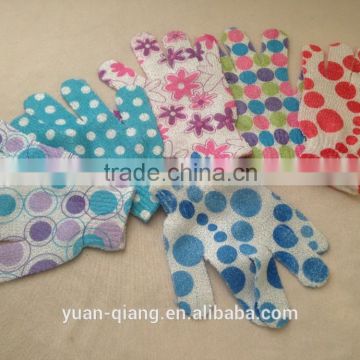 skin care exfoliating round dots body bath glove