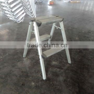 Foldable two step aluminum ladder