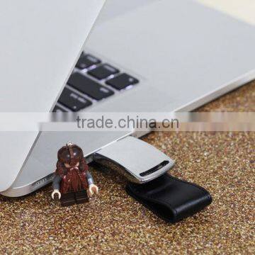 Bulk cheap items 2gb leather usb pendrive, leather case usb memory stick, promotional gift cheap usb flash drive