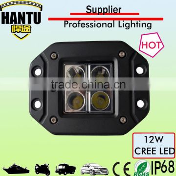 Hot sell square working light 12w led work light offroad led working light