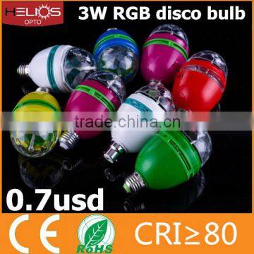 cheap price B22 E27 3w rgb rotating disco bulb