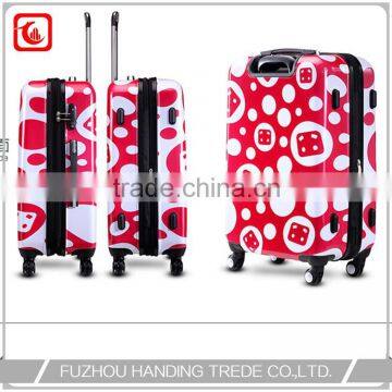 Polka dot suitcase , girl abs print hard shell polka dot luggage