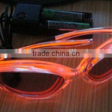 best-selling flashing el glasses in red color with 3v Battery pack