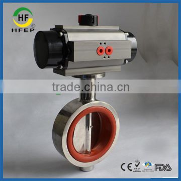 HF1B014 DN100 Stainless Steel Pneumatic Actuator Butterfly Valve