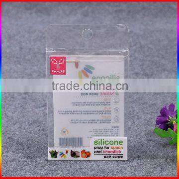 Transparent plastic PVC box for shower hooks with logo