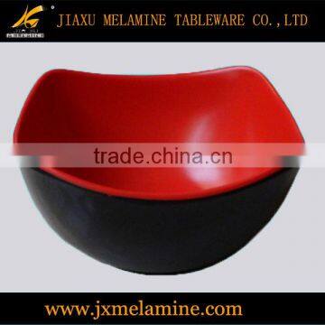 melamine ware red and black color square rice bowl