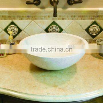 Crema Marfil Marble Bathroom Vanity With Sink