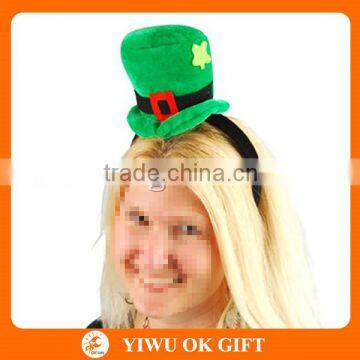 Party Suppliers St Patrick's Day Green Headband With Mini Top Hat