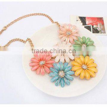 New European Style Flower Choker Collar Vintage Pendant Statement Necklace for Women