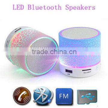 Hot Colorful MINI bluetooth speaker A9 S10 crack with led light Subwoofers Hifi Music Player wireless Support TF Card USB