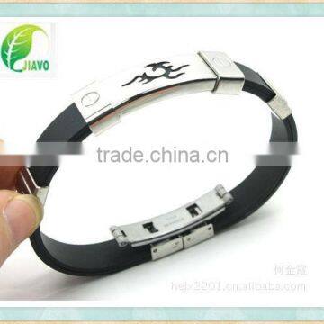 2013 new design metal clip silicone bangle