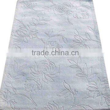 Hand Loom hand woven cut pile floral design wool carpet