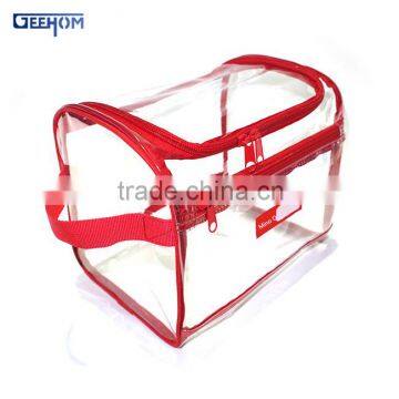 pvc transparent bag with side handle