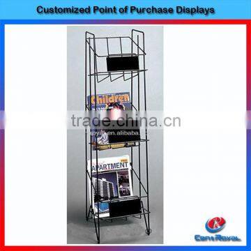 Library modern 3-tier matel wire book magazine display rack