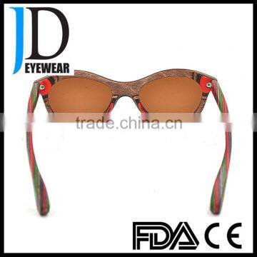 Bulk Buy CE Cat Eye Frame Shape Skateboard Wood Sunglasses Polarized