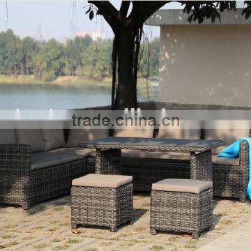 Garden Furniture Rattan Sofa Set of Outdoor Wicker Table Set photo-3