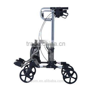 HomCom 24.5"L x 22.5"W Four Wheel Folding Rollator Walker Transport Chair With Back Support photo-4
