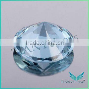 106# Round Shape Light Sapphire Blue Synthetic Spinel Loose Stones photo-3