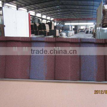 color steel roof tile stainless steel tile trim, flat metal type colorful stone coated