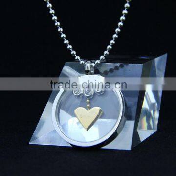 Stainless Steel Round Glass Charm Pendant for Wholesale photo-3