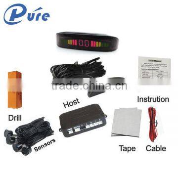 DC 12V car parking system with 4 sensors led numeral and color display screen
