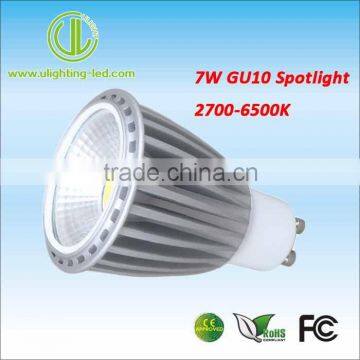 Hot Sale AC85-265V GU10 COB led spotlight 7W