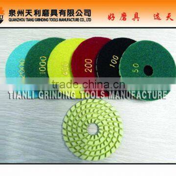 Wet Flexible Resin Angle Grinder floor Polishing Pads for Granite and Marble