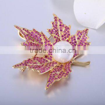 British brooches Red Maple Leaf brooches for women