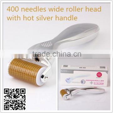 GTO400 needles body derma roller micro needle roller with hot silver handle