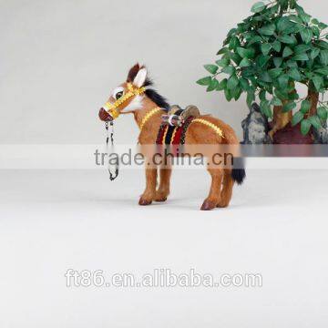 artificial furry craft made goat fur walking donkey toy