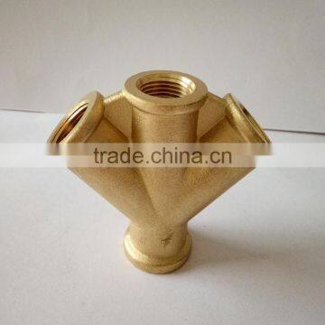 Gergan Type "W "Type Female Pneumatic Brass Fitting ,Four Way Brass Jiont