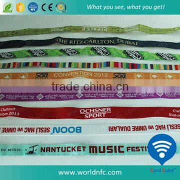 350*15mm Festival RFID Bracelet, NFC Fabric Wristband for Event