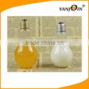 Factory supply Golden Screw Cap Wholesale Light Bulb Shape Plastic Juice Beverage Bottle