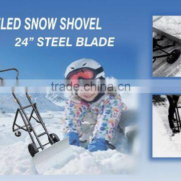 Folded Snow shovel with wheels