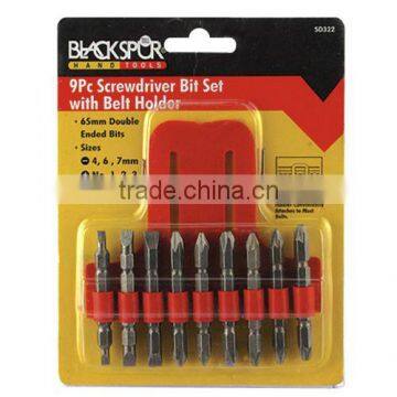 9pcs screwdriver bit set with belt holder