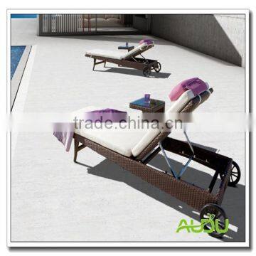 Audu Aluminium Wicker Sun loungers With Side Table