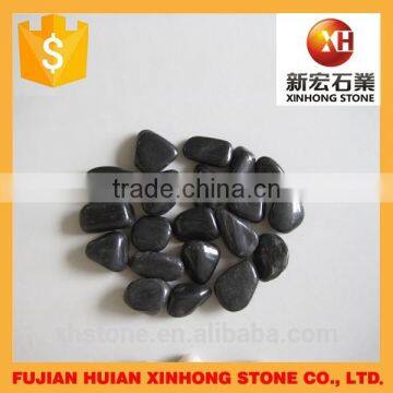 garden black color polished pebbles for sale