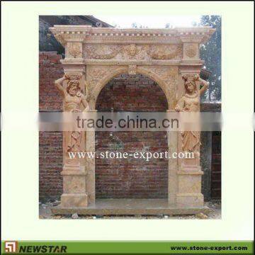 Column marble stone carved door surround