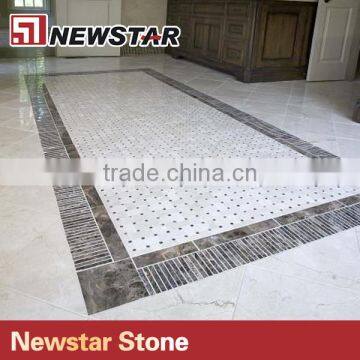 Newstar DIY Honed Marble Basketweave Mosaic Floor Bathroom Pattern Tile photo-5