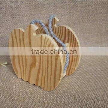 Unique Design Apple Shaped Personalized Pine Wooden Pen Holder photo-2