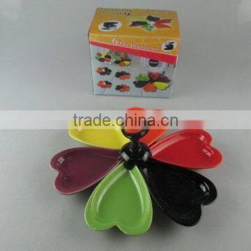 Colorful Divided Ceramic Candy/cake Display Stand in Stocked photo-2