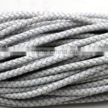 3mm 4mm 5mm Genuine Round Braided Leather Cord For Jewelry, Colored Leather Cord photo-3