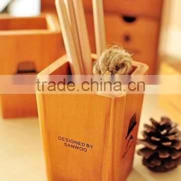 Colorful wooden pencil storage box/pen container wood