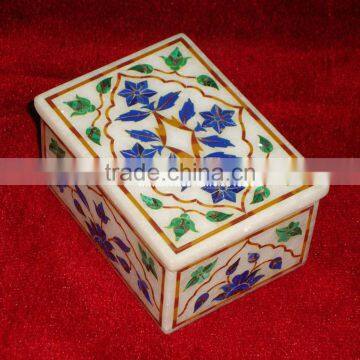 Hand Carved Marble Decorative Box Indian Art Souvenir Gift Box, Marble Inlay Gift Boxes, Marble Gift Boxes