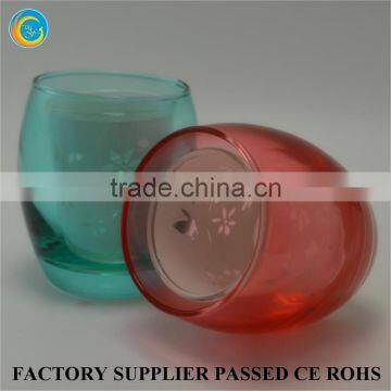 Double Egg Cup Glass Candle Holder for Wax