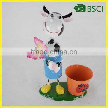 Nice iron cow ornament plant flowerpot planter