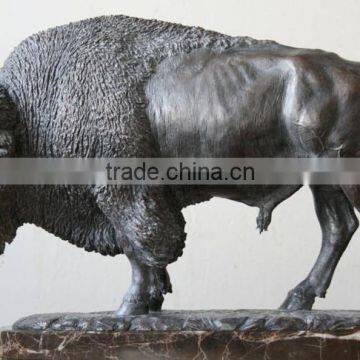 Large Animal Sculpture Life Size Bison Bronze Statue for Garden Decor photo-2