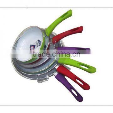 Colorful 6pcs high quality aluminium frying pan