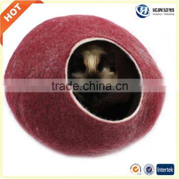 Cheap Natural Sheep Wool Hand Felted Cat House in Stock photo-5