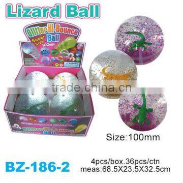 TPU Glitter Bouncing Ball With Lizard